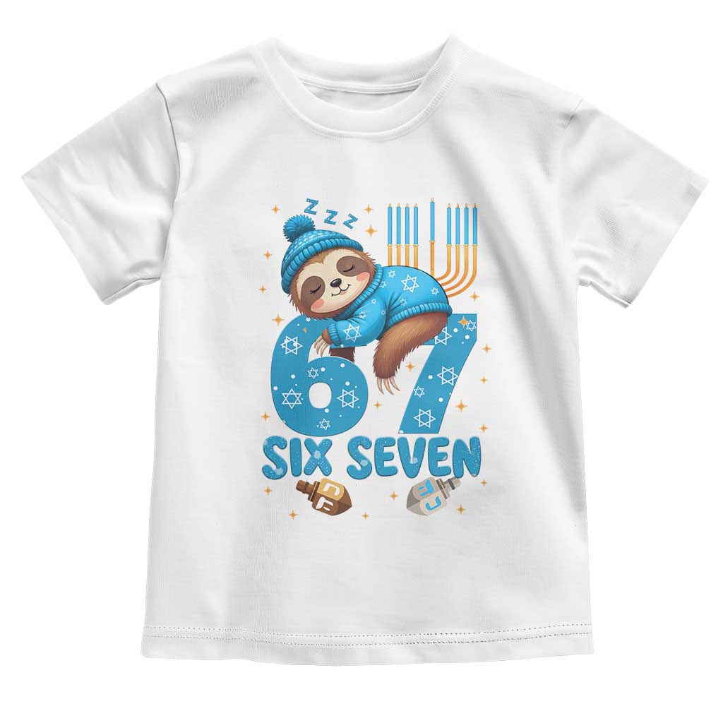 67 Six Seven Meme Toddler T Shirt Funny Hanukkah Sloth - Wonder Print Shop