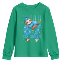 67 Six Seven Meme Youth Sweatshirt Funny Hanukkah Sloth - Wonder Print Shop