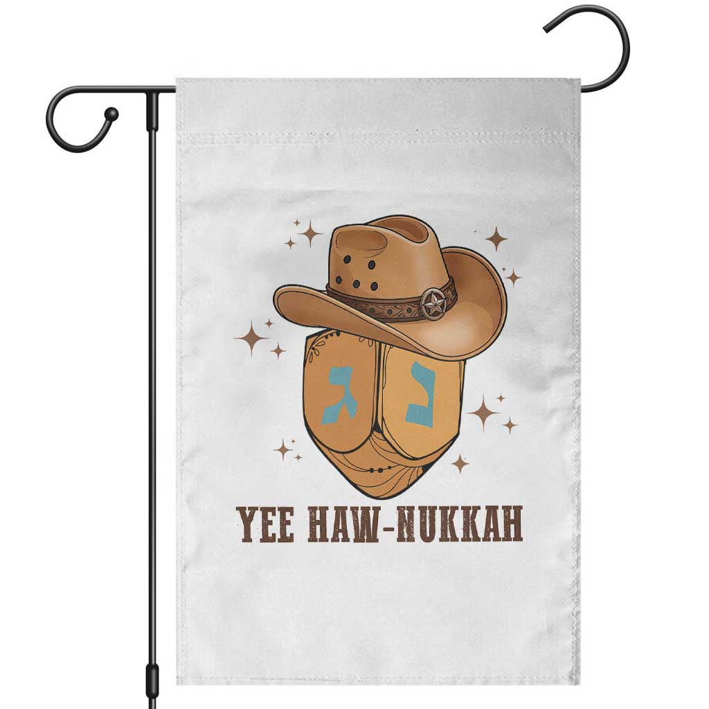 Yee Haw Nukkah Garden Flag Funny Cowboy Hanukkah - Wonder Print Shop