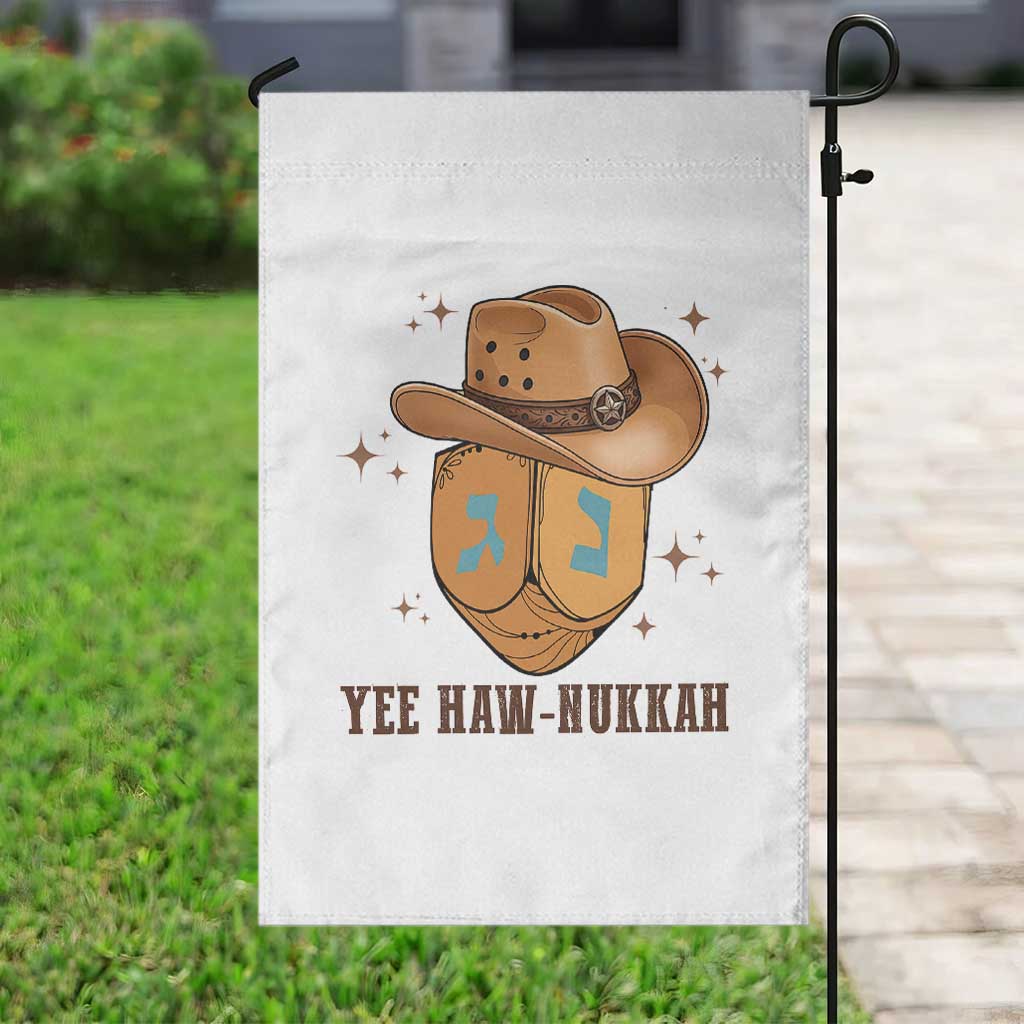 Yee Haw Nukkah Garden Flag Funny Cowboy Hanukkah - Wonder Print Shop