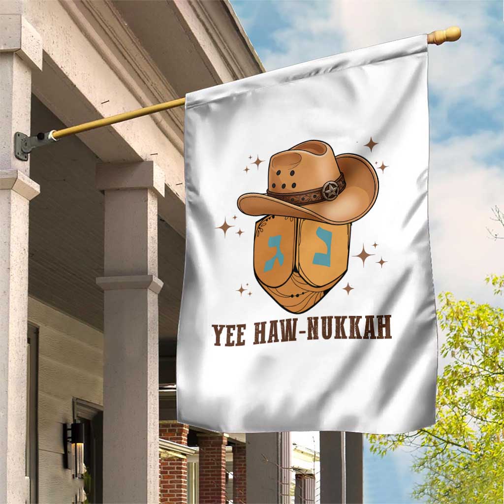 Yee Haw Nukkah Garden Flag Funny Cowboy Hanukkah - Wonder Print Shop