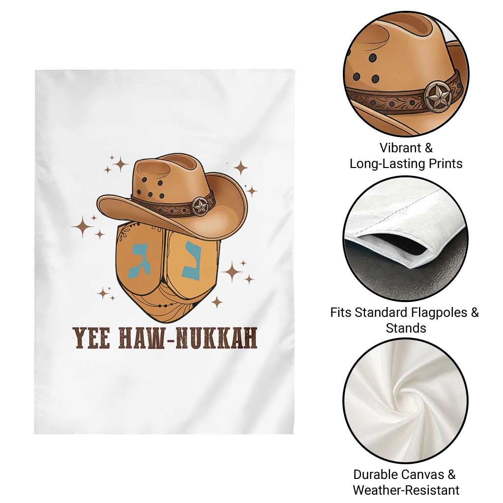 Yee Haw Nukkah Garden Flag Funny Cowboy Hanukkah - Wonder Print Shop