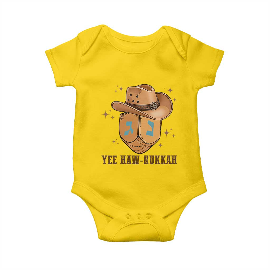 Yee Haw Nukkah Baby Onesie Funny Cowboy Hanukkah - Wonder Print Shop