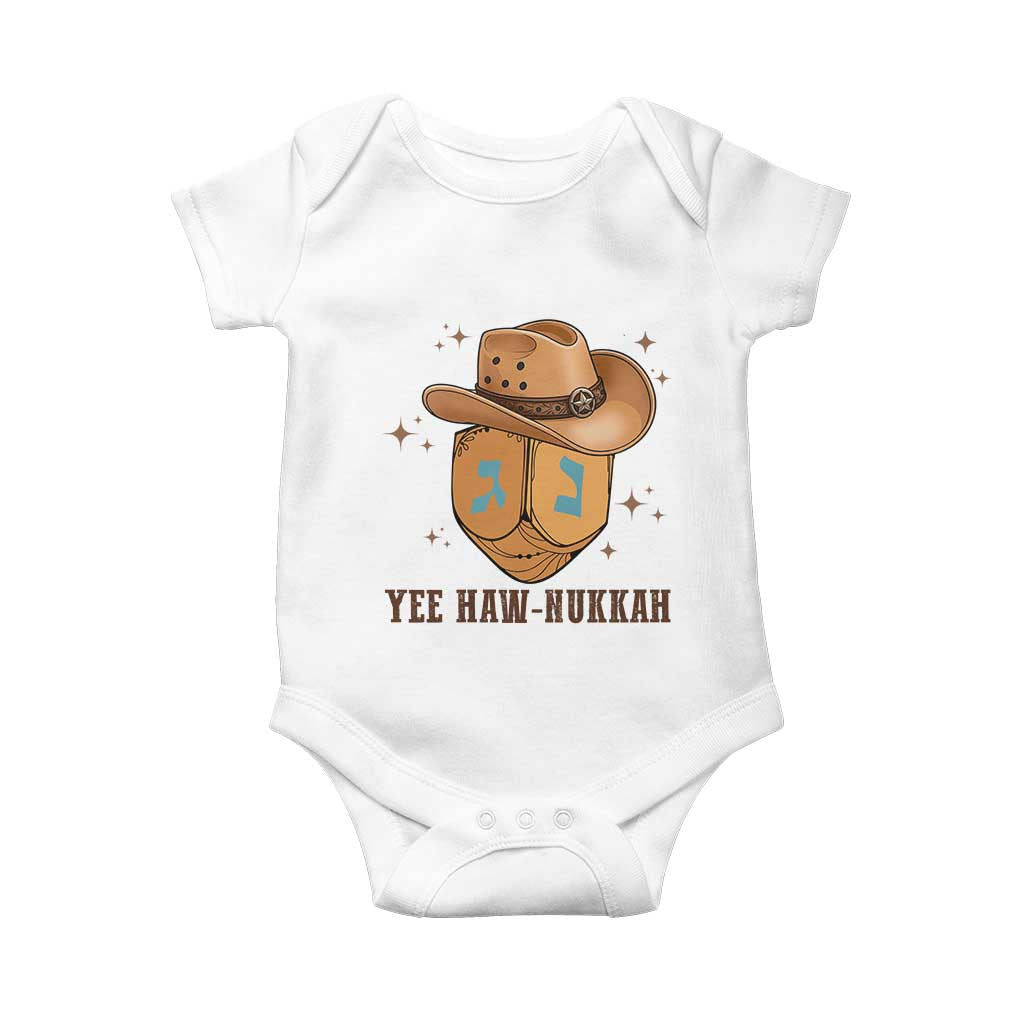Yee Haw Nukkah Baby Onesie Funny Cowboy Hanukkah - Wonder Print Shop