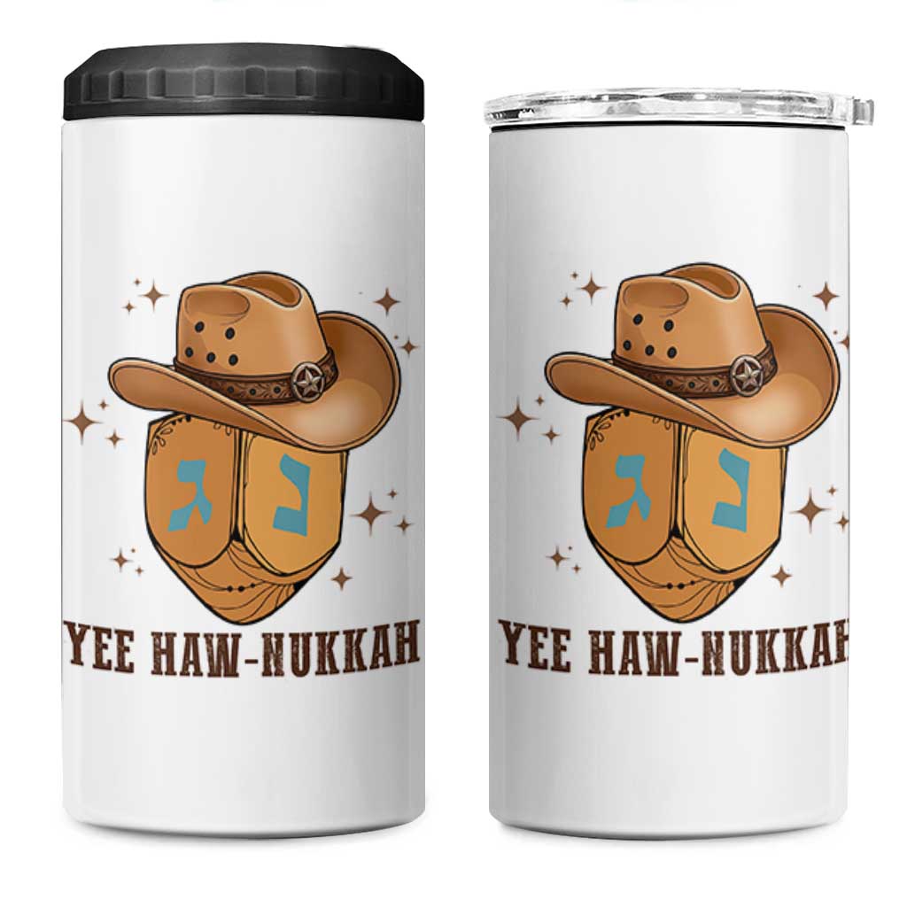 Yee Haw Nukkah 4 in 1 Can Cooler Tumbler Funny Cowboy Hanukkah - Wonder Print Shop