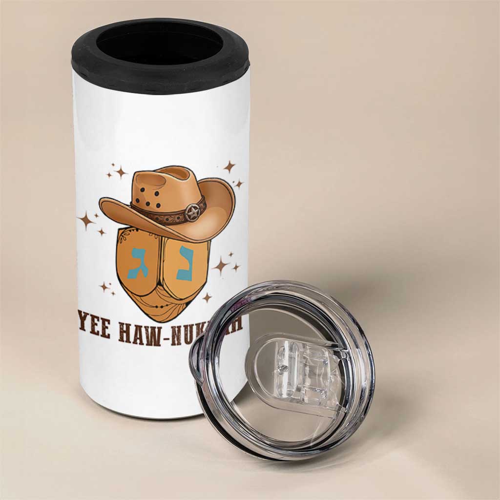 Yee Haw Nukkah 4 in 1 Can Cooler Tumbler Funny Cowboy Hanukkah - Wonder Print Shop