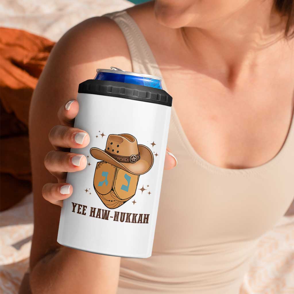 Yee Haw Nukkah 4 in 1 Can Cooler Tumbler Funny Cowboy Hanukkah - Wonder Print Shop