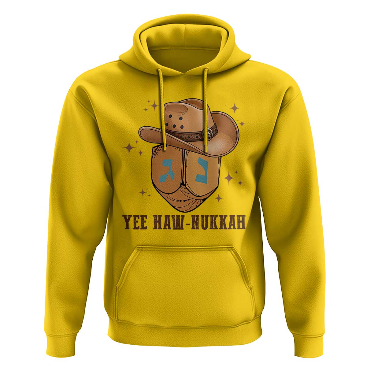 Yee Haw Nukkah Hoodie Funny Cowboy Hanukkah - Wonder Print Shop