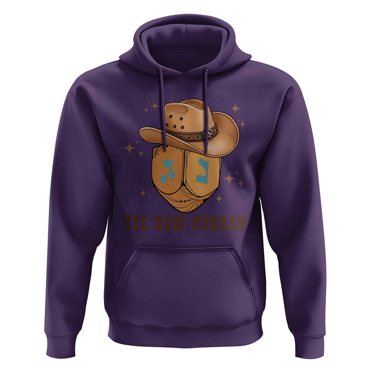 Yee Haw Nukkah Hoodie Funny Cowboy Hanukkah - Wonder Print Shop