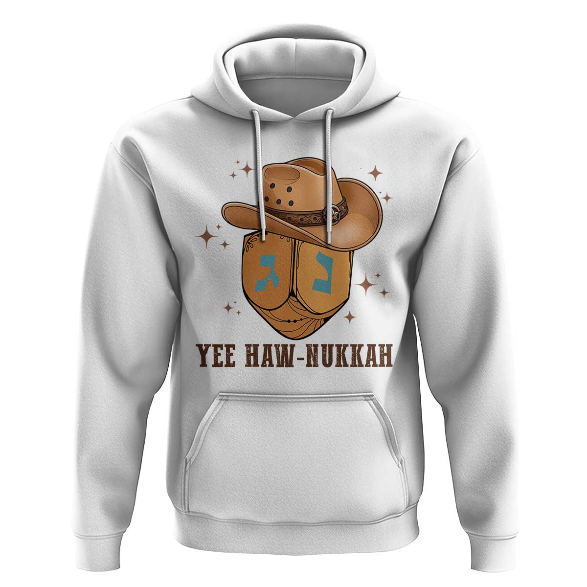 Yee Haw Nukkah Hoodie Funny Cowboy Hanukkah - Wonder Print Shop