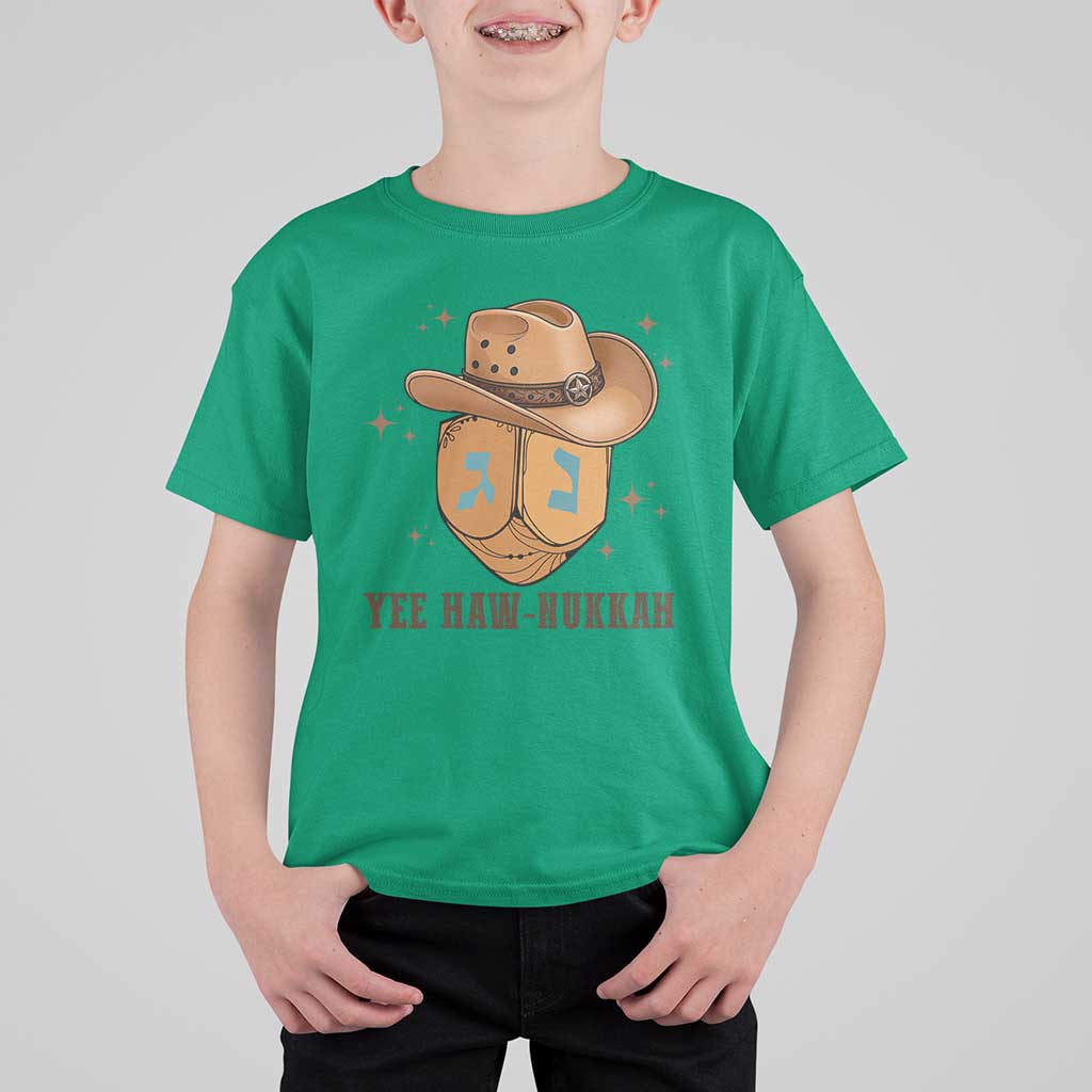 Yee Haw Nukkah T Shirt For Kid Funny Cowboy Hanukkah - Wonder Print Shop