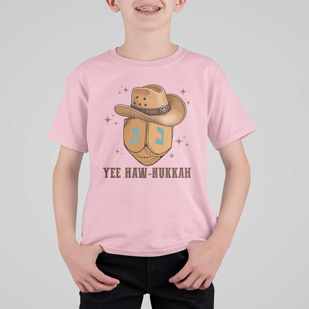 Yee Haw Nukkah T Shirt For Kid Funny Cowboy Hanukkah - Wonder Print Shop