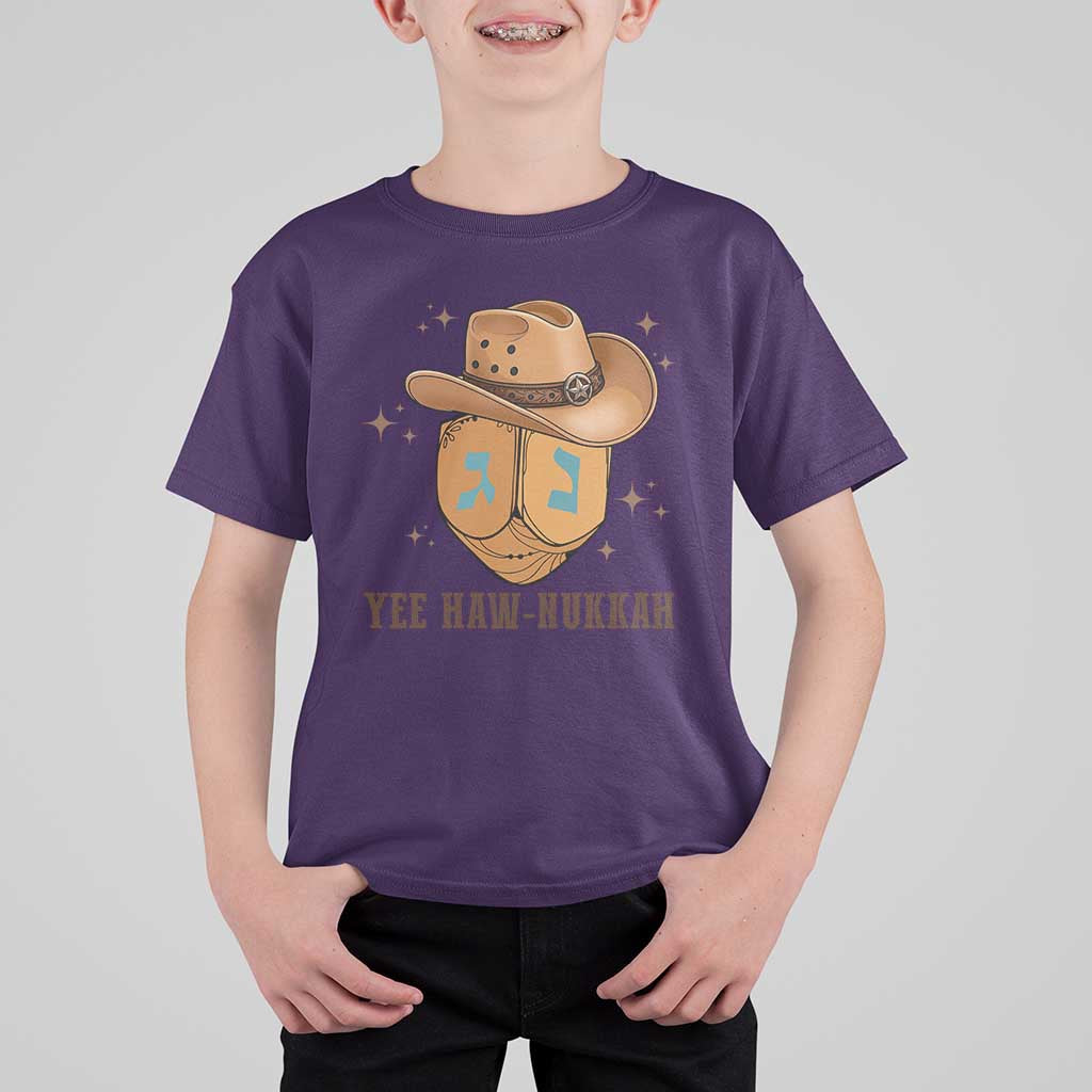 Yee Haw Nukkah T Shirt For Kid Funny Cowboy Hanukkah - Wonder Print Shop