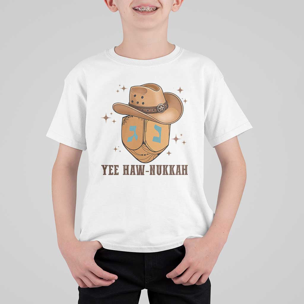 Yee Haw Nukkah T Shirt For Kid Funny Cowboy Hanukkah - Wonder Print Shop