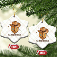 Yee Haw Nukkah Ceramic Ornament Funny Cowboy Hanukkah - Wonder Print Shop