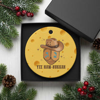 Yee Haw Nukkah Ceramic Ornament Funny Cowboy Hanukkah - Wonder Print Shop