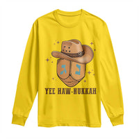Yee Haw Nukkah Long Sleeve Shirt Funny Cowboy Hanukkah - Wonder Print Shop