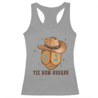 Yee Haw Nukkah Racerback Tank Top Funny Cowboy Hanukkah - Wonder Print Shop