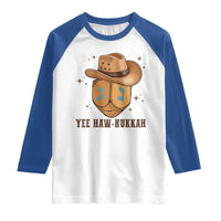 Yee Haw Nukkah Raglan Shirt Funny Cowboy Hanukkah - Wonder Print Shop