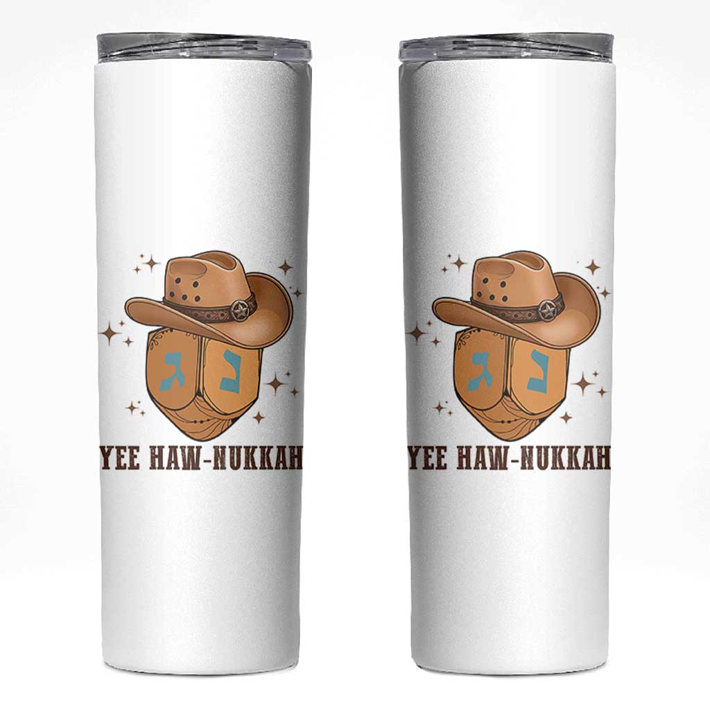 Yee Haw Nukkah Skinny Tumbler Funny Cowboy Hanukkah - Wonder Print Shop