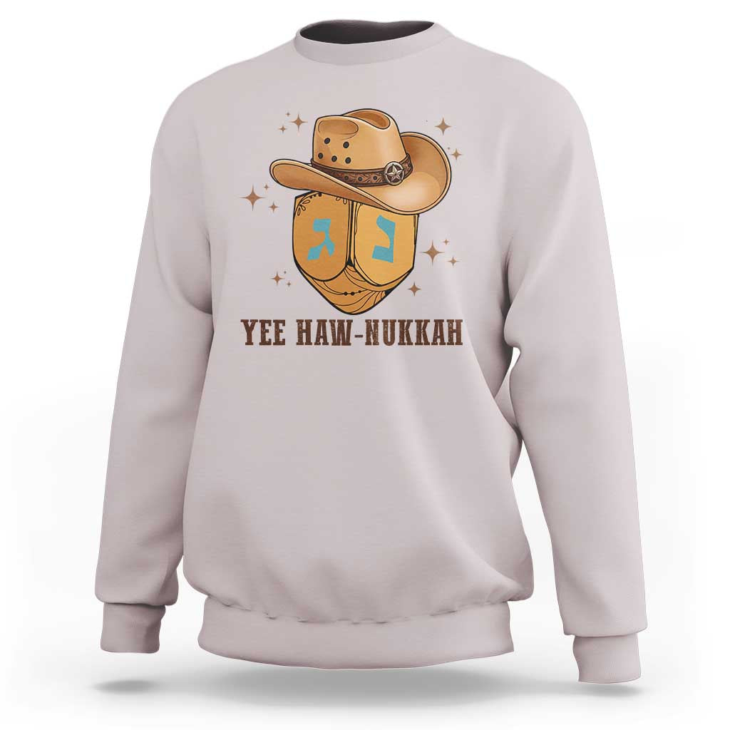 Yee Haw Nukkah Sweatshirt Funny Cowboy Hanukkah - Wonder Print Shop