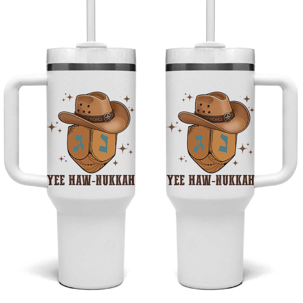 Yee Haw Nukkah Tumbler With Handle Funny Cowboy Hanukkah - Wonder Print Shop