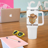 Yee Haw Nukkah Tumbler With Handle Funny Cowboy Hanukkah - Wonder Print Shop