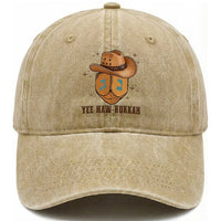 Yee Haw Nukkah Washed Cotton Baseball Cap Funny Cowboy Hanukkah