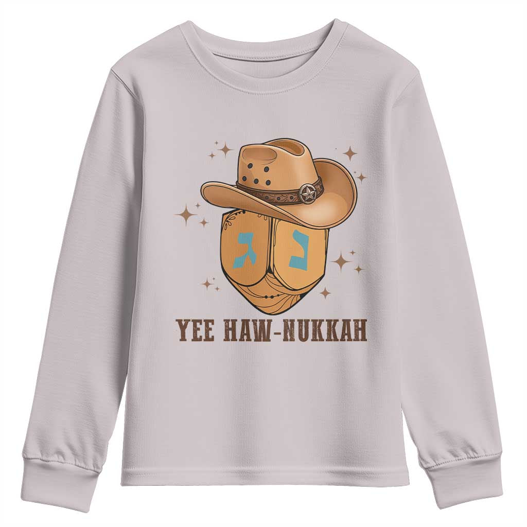 Yee Haw Nukkah Youth Sweatshirt Funny Cowboy Hanukkah - Wonder Print Shop