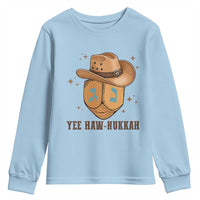 Yee Haw Nukkah Youth Sweatshirt Funny Cowboy Hanukkah - Wonder Print Shop