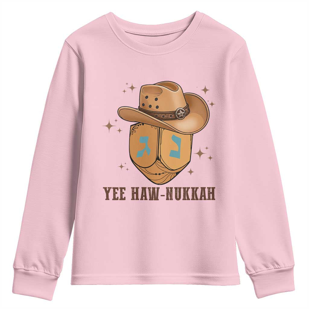 Yee Haw Nukkah Youth Sweatshirt Funny Cowboy Hanukkah - Wonder Print Shop
