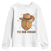 Yee Haw Nukkah Youth Sweatshirt Funny Cowboy Hanukkah - Wonder Print Shop
