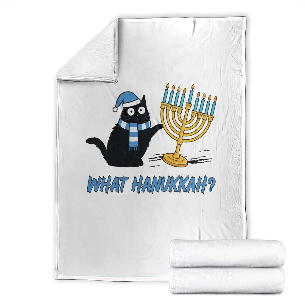 Funny Black Cat Hanukkah Chanukah Throw Blanket - Wonder Print Shop