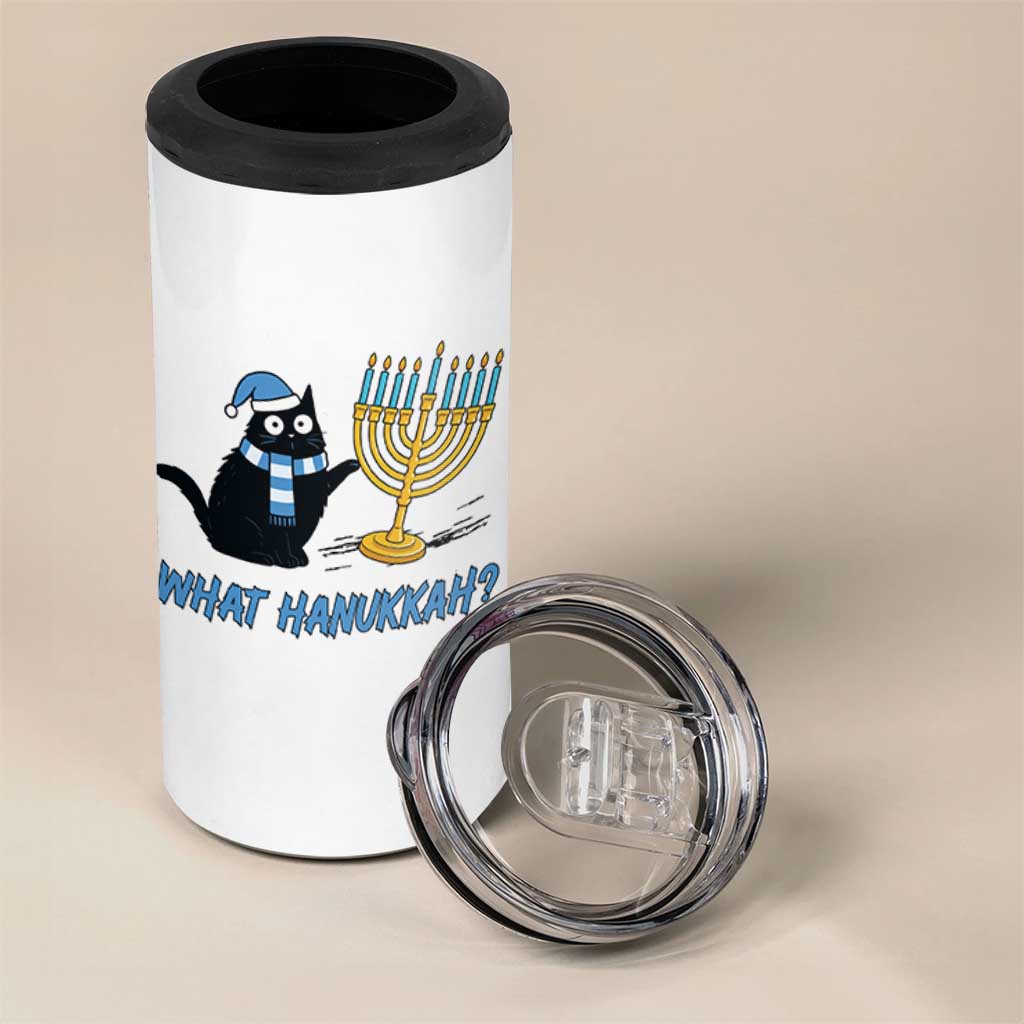 Funny Black Cat Hanukkah Chanukah 4 in 1 Can Cooler Tumbler - Wonder Print Shop