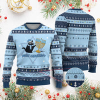 Funny Black Cat Hanukkah Chanukah Hanukkah Ugly Sweater - Wonder Print Shop