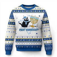 Funny Black Cat Hanukkah Chanukah Hanukkah Ugly Sweater - Wonder Print Shop