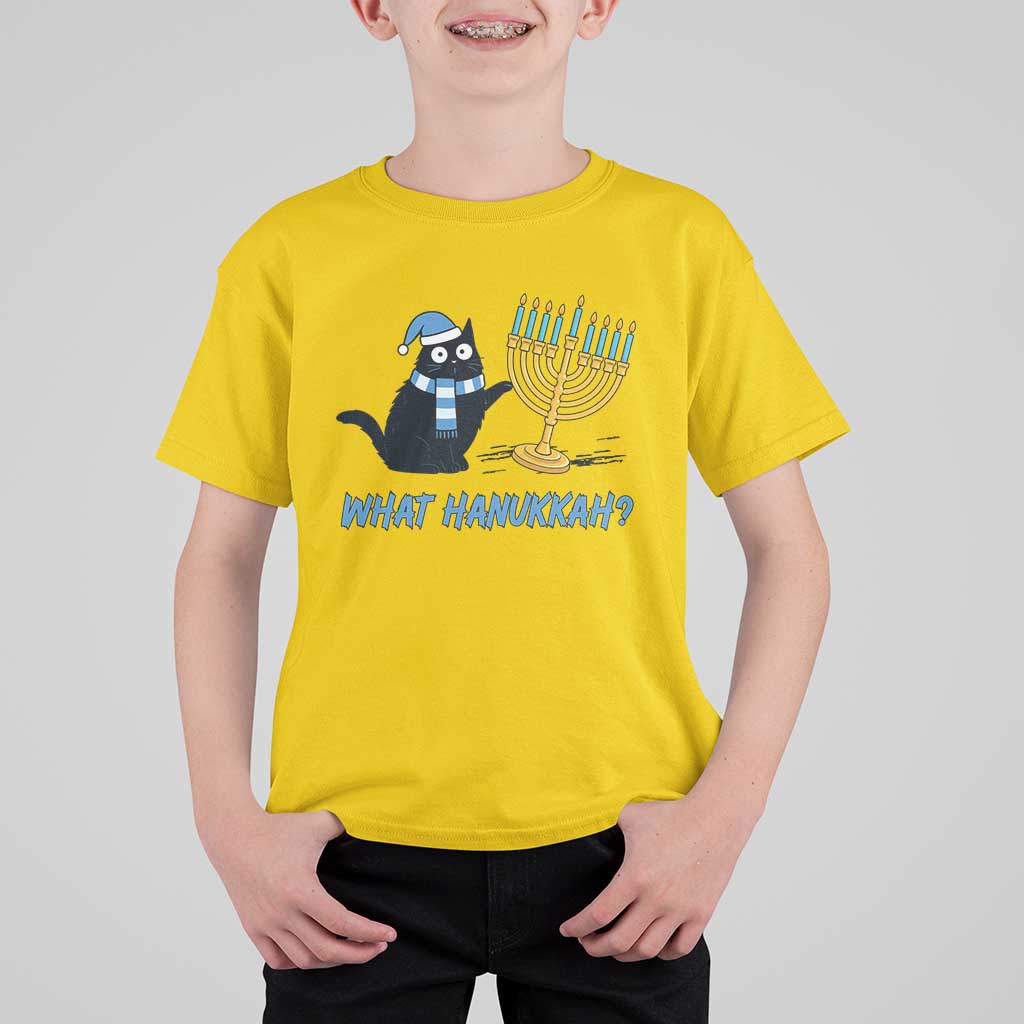 Funny Black Cat Hanukkah Chanukah T Shirt For Kid - Wonder Print Shop