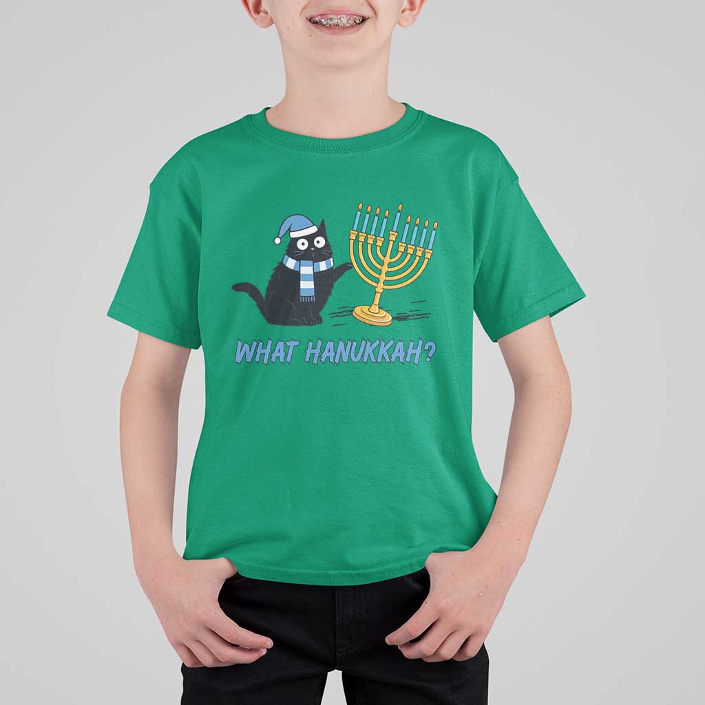 Funny Black Cat Hanukkah Chanukah T Shirt For Kid - Wonder Print Shop