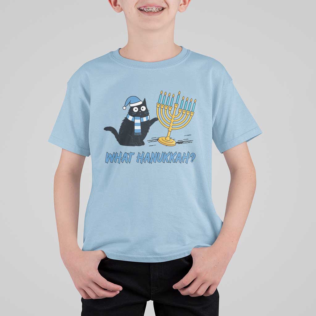 Funny Black Cat Hanukkah Chanukah T Shirt For Kid - Wonder Print Shop