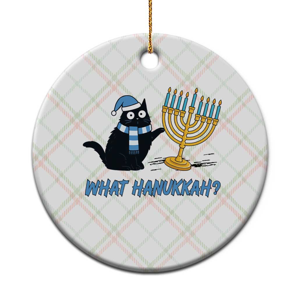 Funny Black Cat Hanukkah Chanukah Ceramic Ornament - Wonder Print Shop