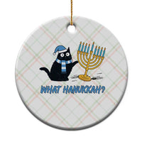 Funny Black Cat Hanukkah Chanukah Ceramic Ornament - Wonder Print Shop