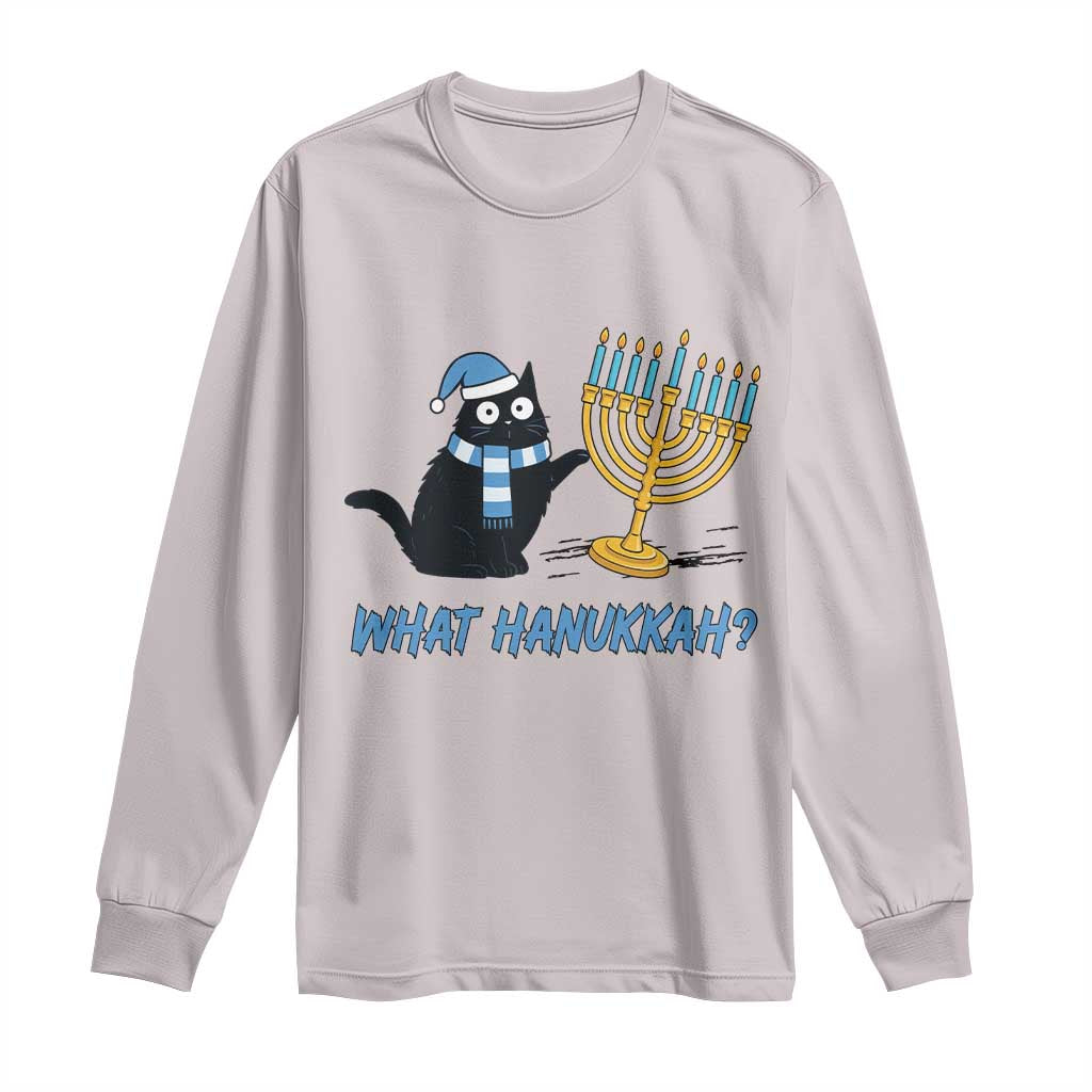 Funny Black Cat Hanukkah Chanukah Long Sleeve Shirt - Wonder Print Shop
