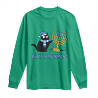 Funny Black Cat Hanukkah Chanukah Long Sleeve Shirt - Wonder Print Shop