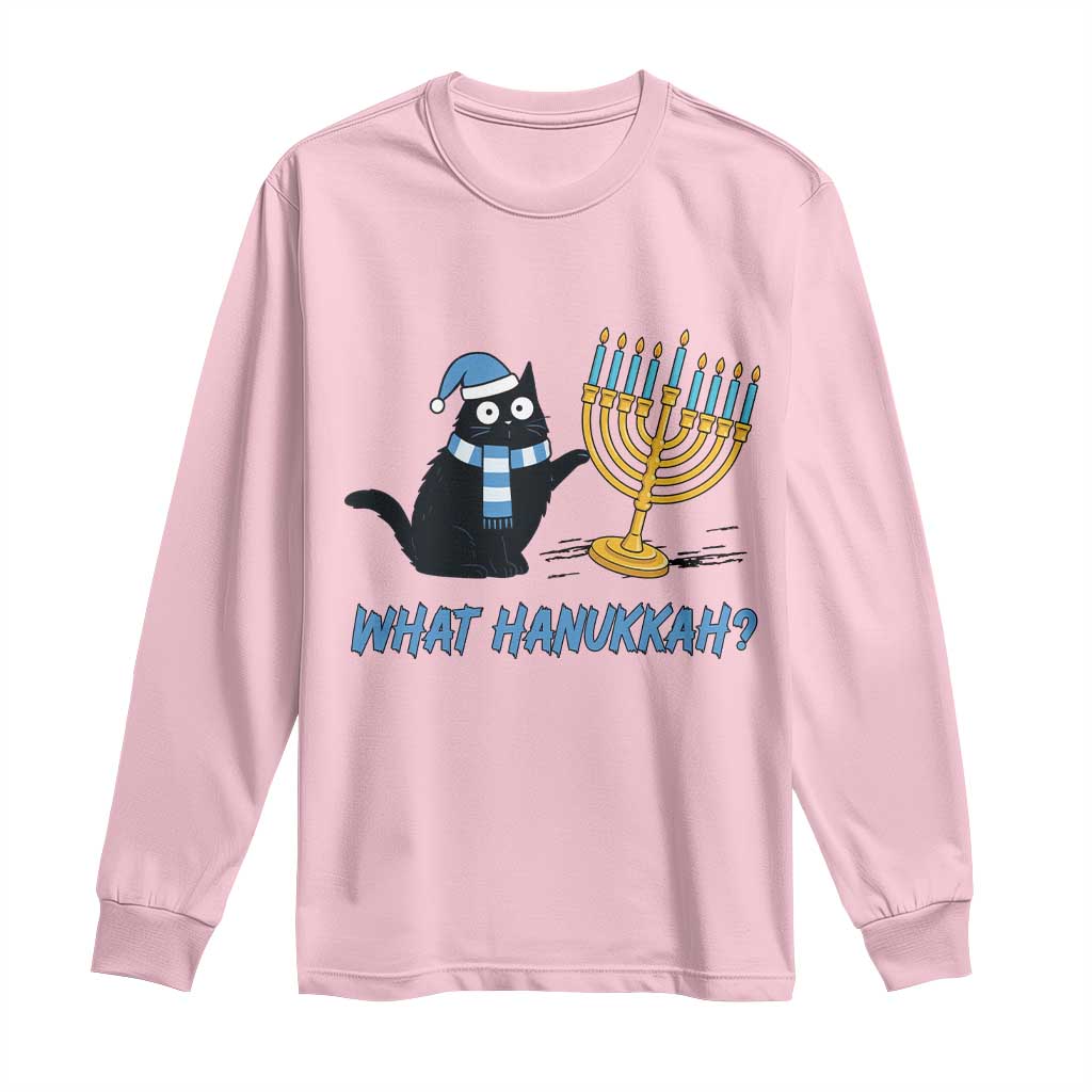 Funny Black Cat Hanukkah Chanukah Long Sleeve Shirt - Wonder Print Shop