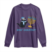 Funny Black Cat Hanukkah Chanukah Long Sleeve Shirt - Wonder Print Shop