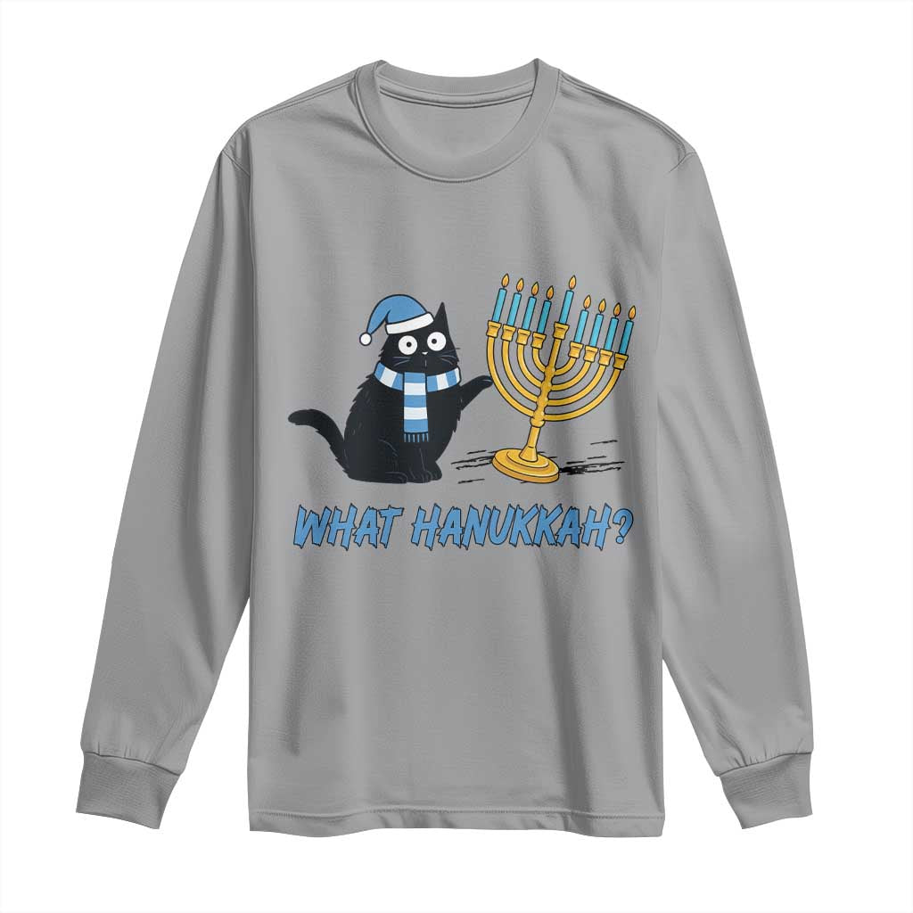 Funny Black Cat Hanukkah Chanukah Long Sleeve Shirt - Wonder Print Shop