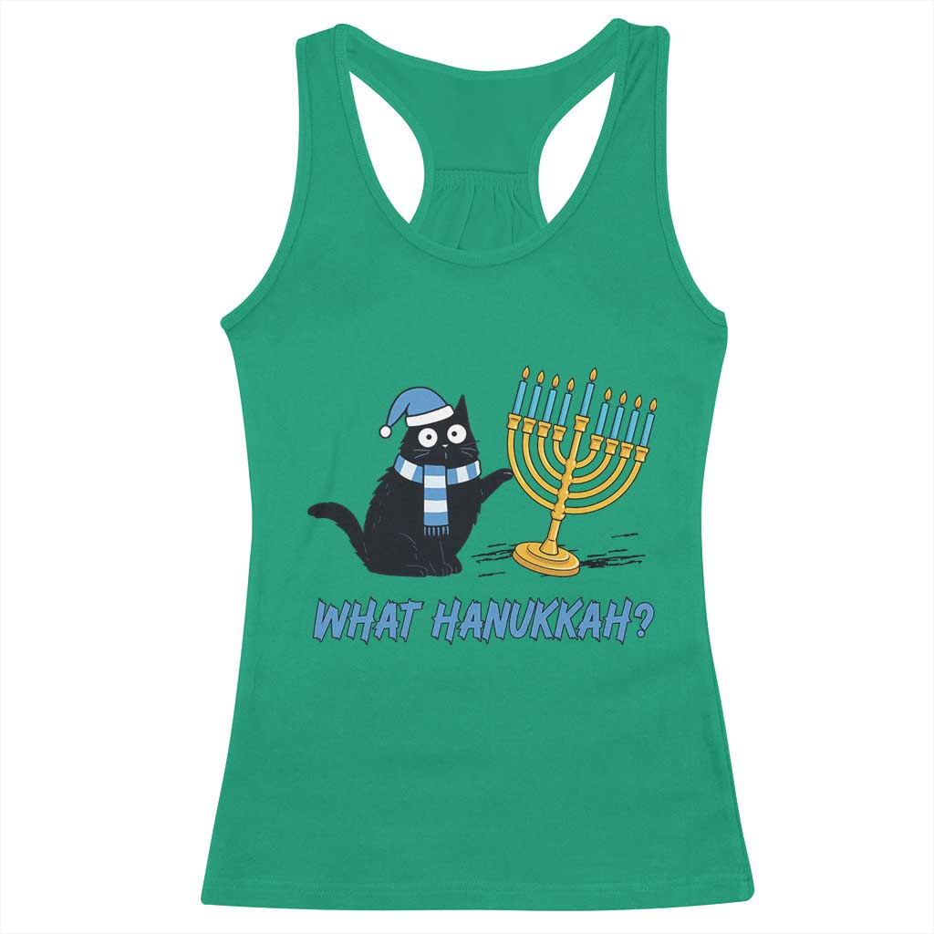 Funny Black Cat Hanukkah Chanukah Racerback Tank Top - Wonder Print Shop