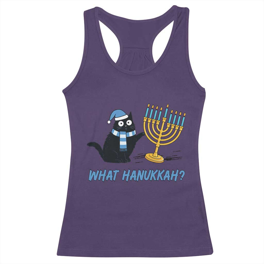 Funny Black Cat Hanukkah Chanukah Racerback Tank Top - Wonder Print Shop