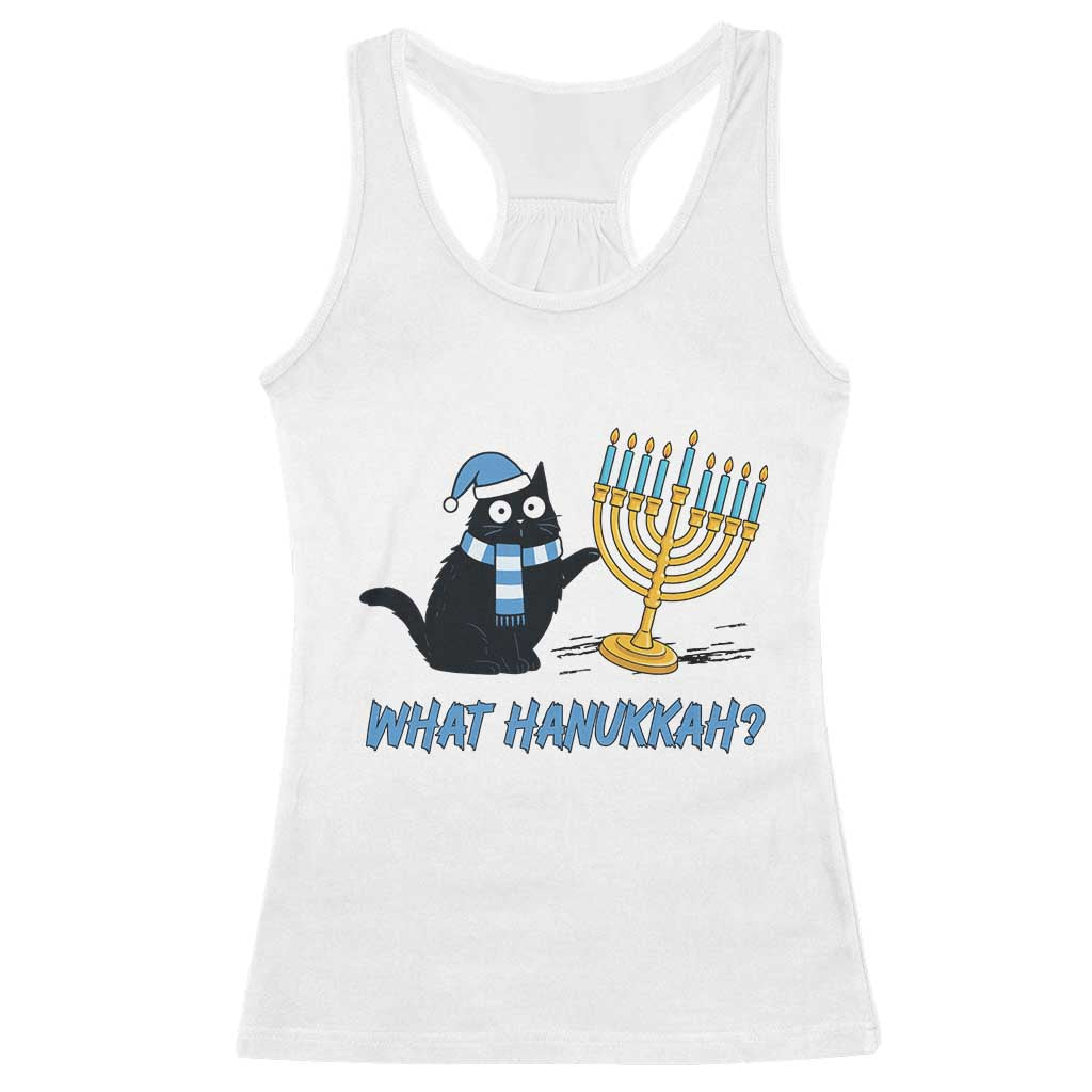 Funny Black Cat Hanukkah Chanukah Racerback Tank Top - Wonder Print Shop