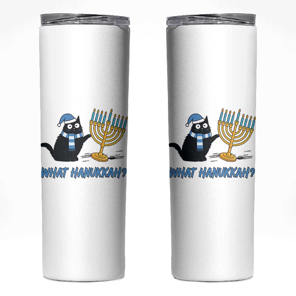 Funny Black Cat Hanukkah Chanukah Skinny Tumbler - Wonder Print Shop